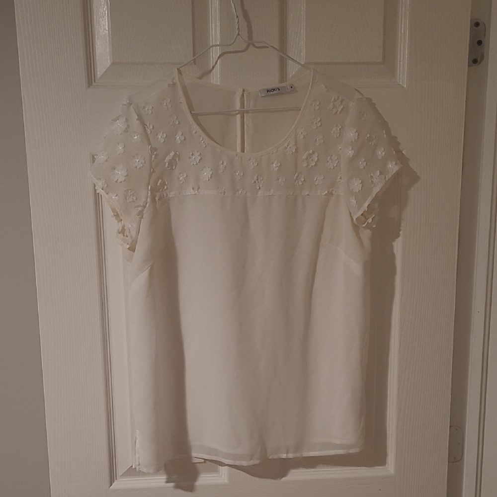 Cream Floral Embroidered Blouse